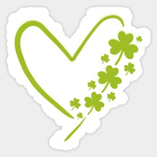Saint Patrick Heart Clover Sticker